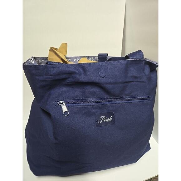 Victoria's Secret Pink Tote Bag Overnight Bag Small Floral Pattern 2 Sides Large - Picture 11 of 16